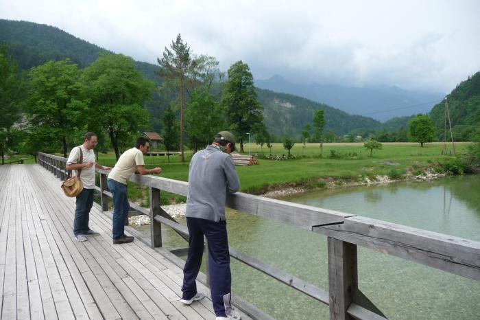 Sul ponte di Log in Sava Bohinjka