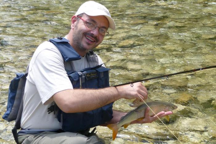 Ivano con un temolo della Sava