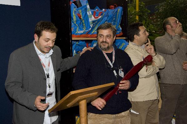Moreno Borriero con la canna in bamb